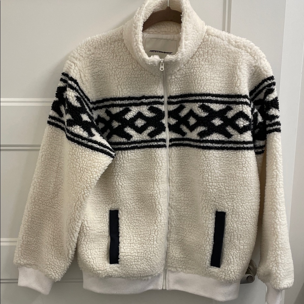 American Eagle Sherpa Fleece Zip‎ Up Jacket Oversized XS - fits a Small